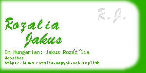 rozalia jakus business card